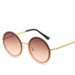 Metal Chain Rimless Sunglasses Women